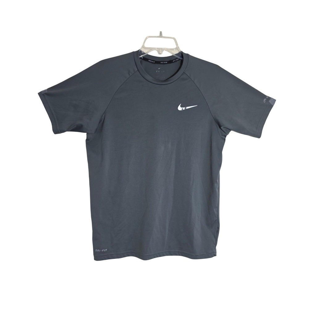 Nike Swim Shirt Mens Gray Dri-FIT UPF 40+ Rash Guard Short Sleeve 2 Pack Fair
